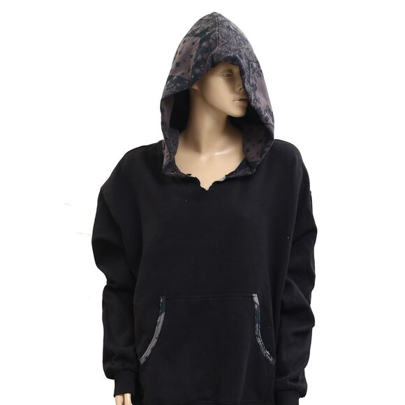 Free People Printed It's A Vibe Hoodie Sweatshirt Top Floral Oversized S 282972 - Picture 6 of 11